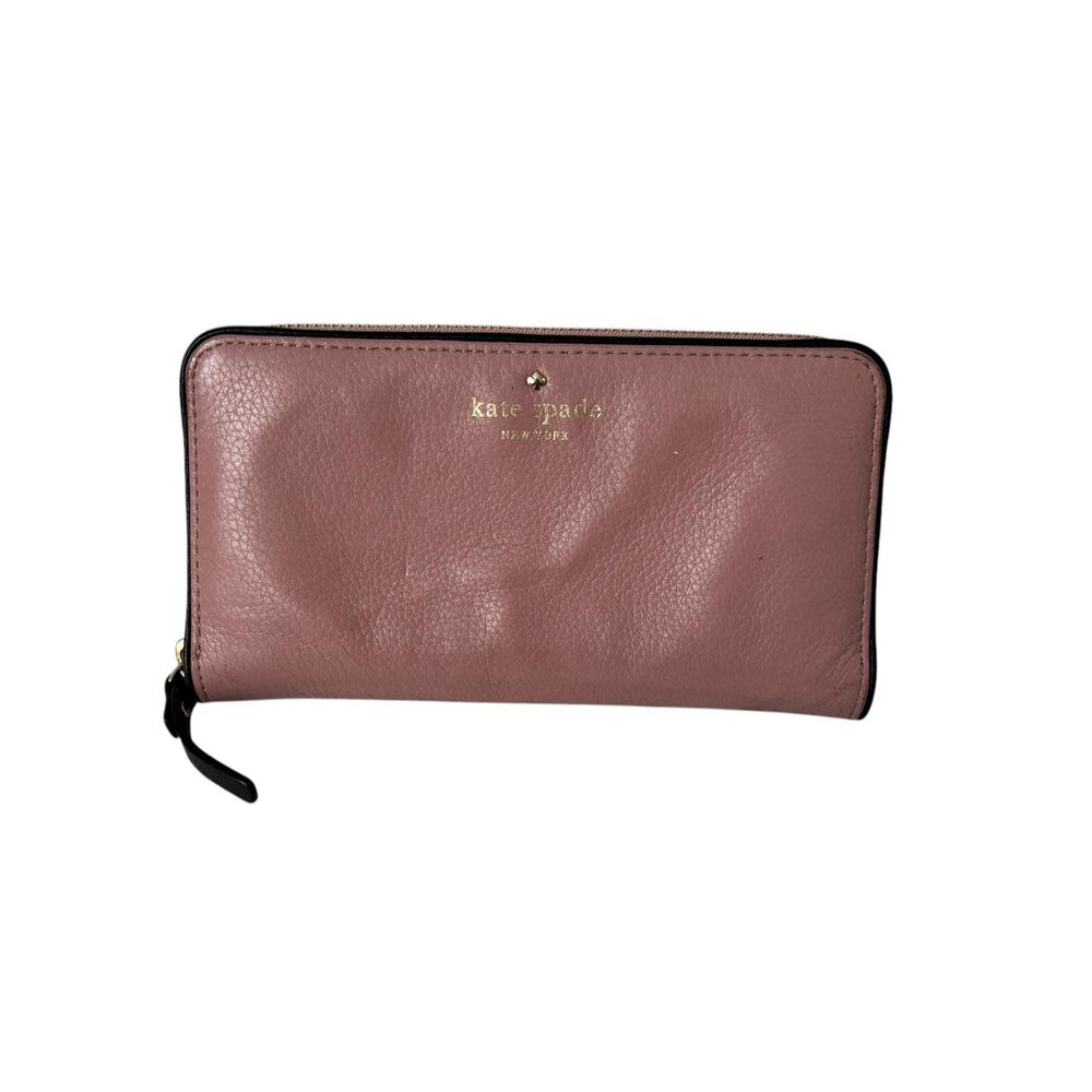 Kate Spade New York Cobble Hill Lacey Wallet Pink Mauve Leather Zip PWRU1801 - Picture 14 of 15